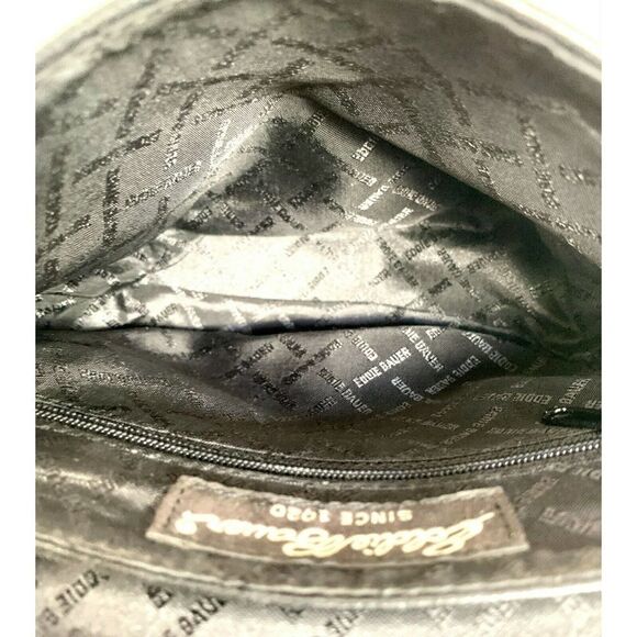 Eddie Bauer BLACK GENUINE LEATHER TASSELS FLAP MINI SHOULDER BAG CROSSBODY PURSE - Picture 10 of 11